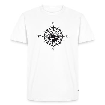 Montagnes - L’aventure vous attend - T-shirt Premium bio Homme - blanc - Devant - Nico (187cm)