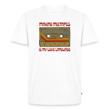 Les mixtapes sont ma langue d’amour - T-shirt Premium bio Homme - blanc - Devant - Nico (187cm)