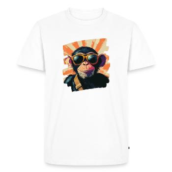 Monkey - Men's Premium Organic T-Shirt - white - Front - Nico (187cm)