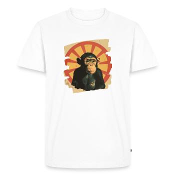 Monkey - Men's Premium Organic T-Shirt - white - Front - Nico (187cm)