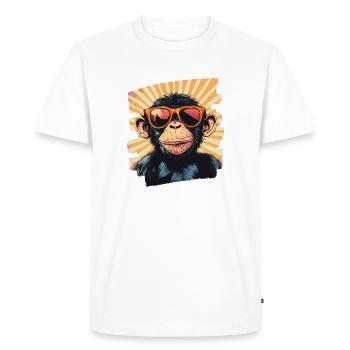 Monkey - Men's Premium Organic T-Shirt - white - Front - Nico (187cm)