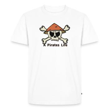A Pirates Life logo - Men's Premium Organic T-Shirt - white - Front - Nico (187cm)
