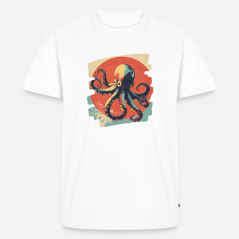 Octopus Octopus Retro - Men's Premium Organic T-Shirt - white