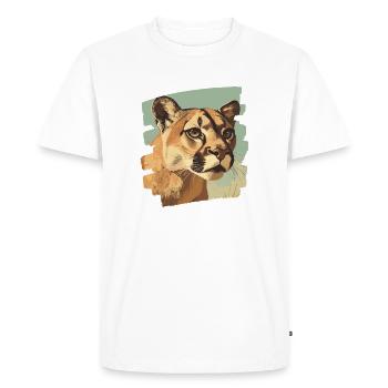 Lion de montagne Rétro - T-shirt Premium bio Homme - blanc - Devant - Nico (187cm)