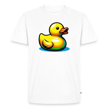 Ente Ente Ente Ente Ente - Männer Premium Bio T-Shirt - Weiß - Vorne - Nico (187cm)
