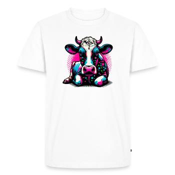 Vache - T-shirt Premium bio Homme - blanc - Devant - Nico (187cm)