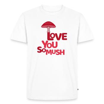 Je t’aime tellement Mush Valentine Champignon mignon - T-shirt Premium bio Homme - blanc - Devant - Nico (187cm)