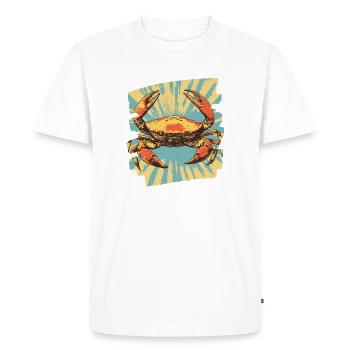 Crab Retro - Men's Premium Organic T-Shirt - white - Front - Nico (187cm)