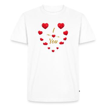 Elegant Heart & Arrow Design for Couples - Men's Premium Organic T-Shirt - white - Front - Nico (187cm)