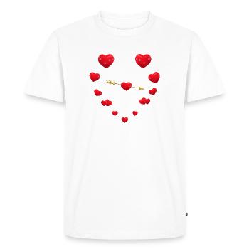 Conception de coeur aimant avec flèche - T-shirt Premium bio Homme - blanc - Devant - Nico (187cm)