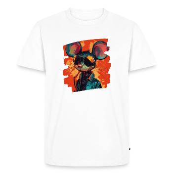 Souris - T-shirt Premium bio Homme - blanc - Devant - Nico (187cm)