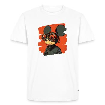 Souris Rétro - T-shirt Premium bio Homme - blanc - Devant - Nico (187cm)