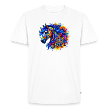 Horse - Men's Premium Organic T-Shirt - white - Front - Nico (187cm)