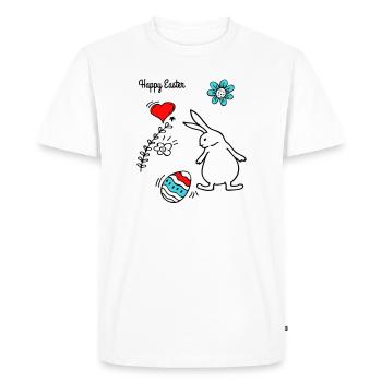 Joyeuses Pâques - T-shirt Premium bio Homme - blanc - Devant - Nico (187cm)