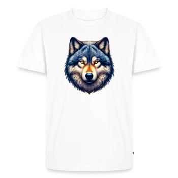 Wolf - Men's Premium Organic T-Shirt - white - Front - Nico (187cm)