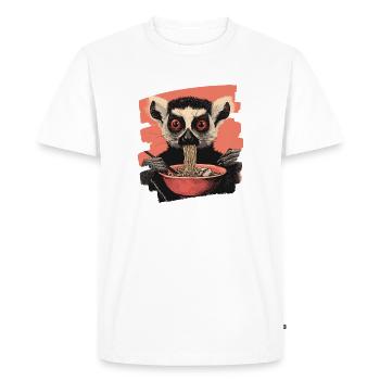 Lemur Ramen Rétro - T-shirt Premium bio Homme - blanc - Devant - Nico (187cm)