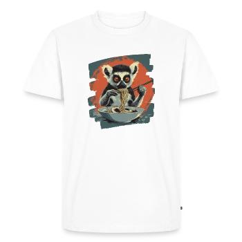 Lemur Ramen Rétro - T-shirt Premium bio Homme - blanc - Devant - Nico (187cm)