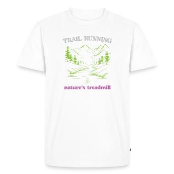 Course sur sentier - Tapis roulant de la nature - T-shirt Premium bio Homme - blanc - Devant - Nico (187cm)