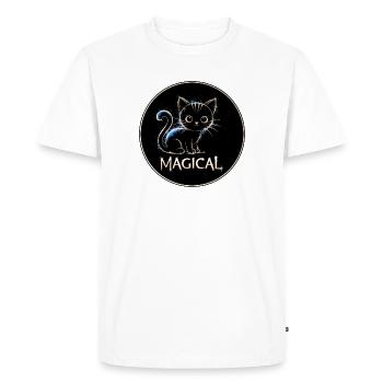 Magic Cat - Men's Premium Organic T-Shirt - white - Front - Nico (187cm)