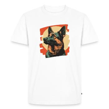 German Shepherd Retro - Men's Premium Organic T-Shirt - white - Front - Nico (187cm)