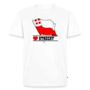 Flag Utrecht in the heart of UTRECHT - Men's Premium Organic T-Shirt - white - Front - Nico (187cm)