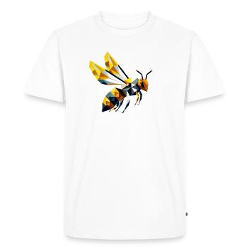 geometric bee, in modern polygon style - Men's Premium Organic T-Shirt - white - Front - Nico (187cm)