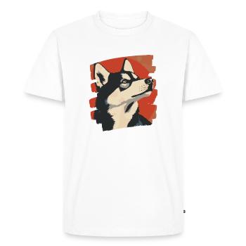 Husky - Men's Premium Organic T-Shirt - white - Front - Nico (187cm)