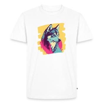 Husky - Men's Premium Organic T-Shirt - white - Front - Nico (187cm)