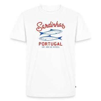 Sardines Sardinhas en conserve Portugal - T-shirt Premium bio Homme - blanc - Devant - Nico (187cm)