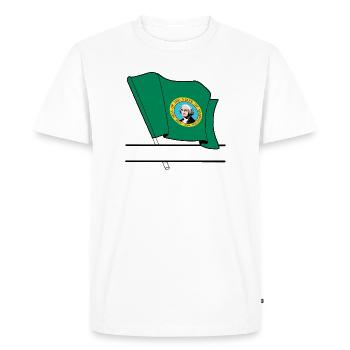 Flag Washington text banner - Men's Premium Organic T-Shirt - white - Front - Nico (187cm)