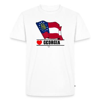 Flag Georgia heart GEORGIA - Men's Premium Organic T-Shirt - white - Front - Nico (187cm)