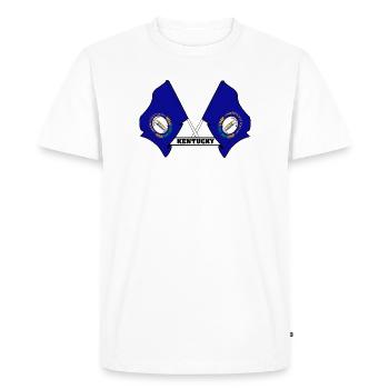 Deux drapeaux texte KENTUCKY - T-shirt Premium bio Homme - blanc - Devant - Nico (187cm)