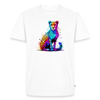 Guépard - T-shirt Premium bio Homme - blanc - Devant - Nico (187cm)