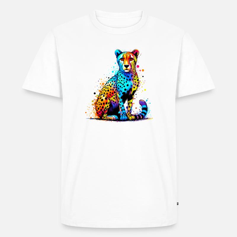 Gepard - Männer Premium Bio T-Shirt - Weiß