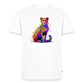 Guépard - T-shirt Premium bio Homme - blanc - Devant - Nico (187cm)