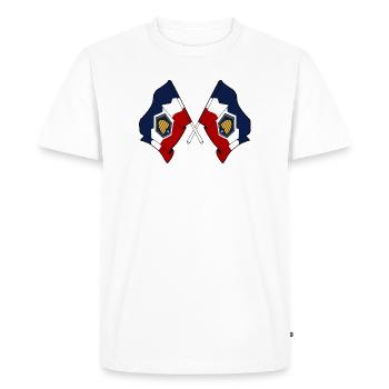 Deux drapeaux traversent l’Utah - T-shirt Premium bio Homme - blanc - Devant - Nico (187cm)