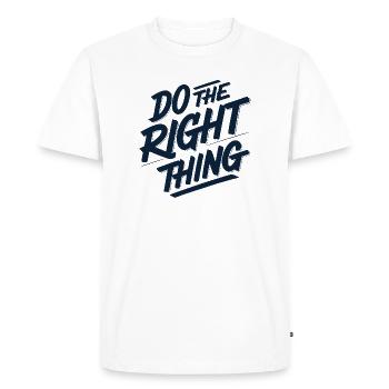 Faire ce qu’il faut 1 - T-shirt Premium bio Homme - blanc - Devant - Nico (187cm)