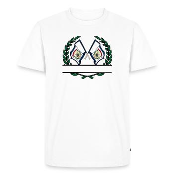 Drapeaux USA Virginie-Occidentale laurier couronne bannière - T-shirt Premium bio Homme - blanc - Devant - Nico (187cm)