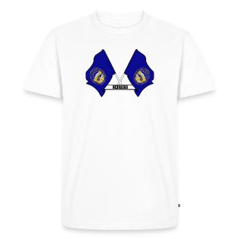 texte des petits drapeaux NEBRASKA - T-shirt Premium bio Homme - blanc - Devant - Nico (187cm)