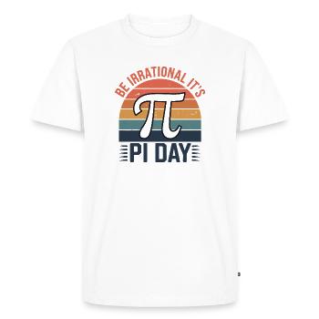Be Irrational - It's Pi Day! - Men's Premium Organic T-Shirt - white - Front - Nico (187cm)