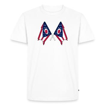 Deux drapeaux ont traversé l’Ohio - T-shirt Premium bio Homme - blanc - Devant - Nico (187cm)