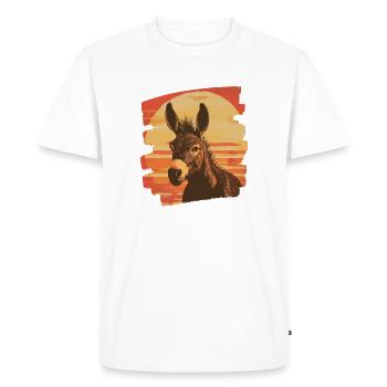 Donkey - Men's Premium Organic T-Shirt - white - Front - Nico (187cm)
