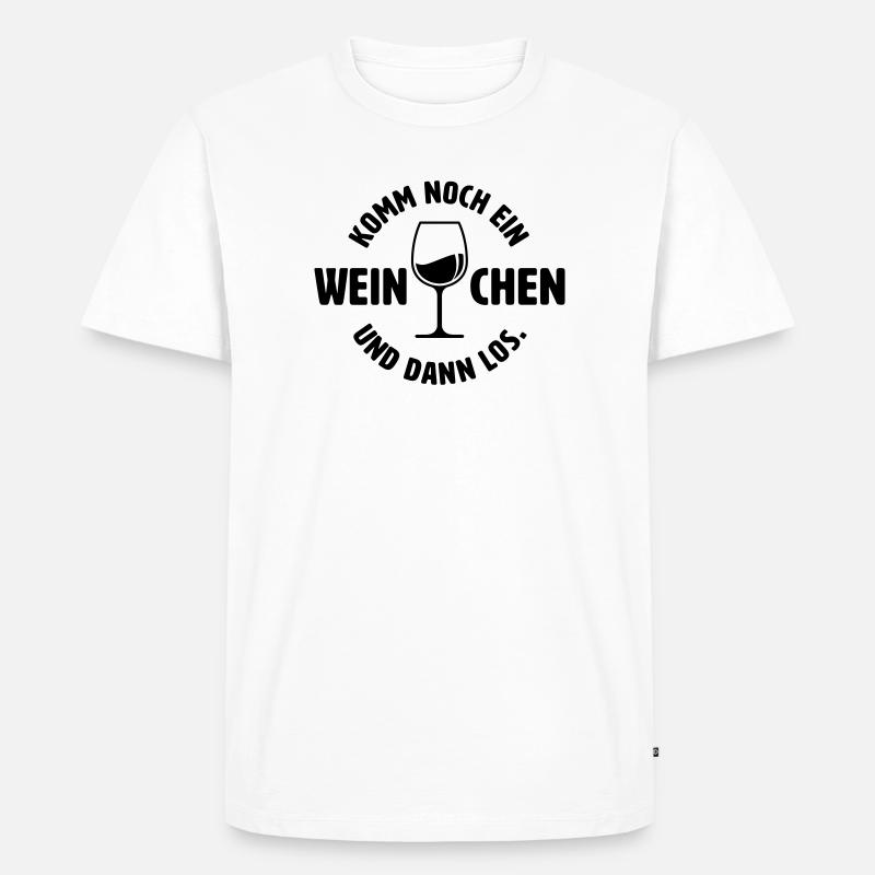 Noch ein Weinchen - Männer Premium Bio T-Shirt - Weiß