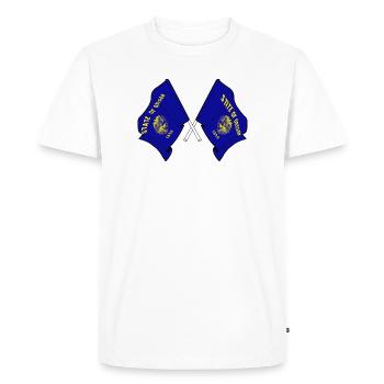 Deux drapeaux ont traversé l’Oregon - T-shirt Premium bio Homme - blanc - Devant - Nico (187cm)
