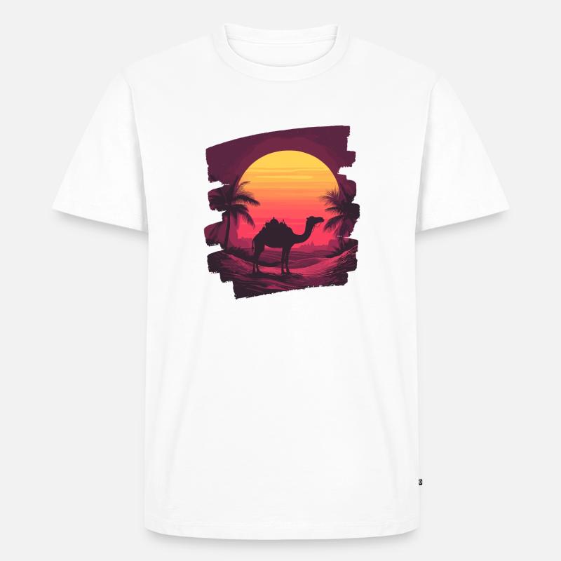 Kamel - Männer Premium Bio T-Shirt - Weiß