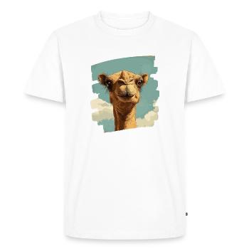 Camel - Men's Premium Organic T-Shirt - white - Front - Nico (187cm)