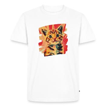 Kitten - Men's Premium Organic T-Shirt - white - Front - Nico (187cm)