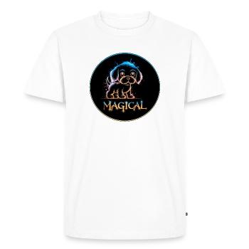 Magic Puppy - Men's Premium Organic T-Shirt - white - Front - Nico (187cm)