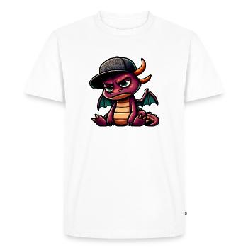 Purple Hiphop Dragon Cap - Men's Premium Organic T-Shirt - white - Front - Nico (187cm)