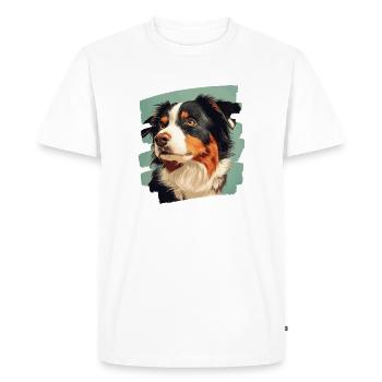 Berger australien - T-shirt Premium bio Homme - blanc - Devant - Nico (187cm)